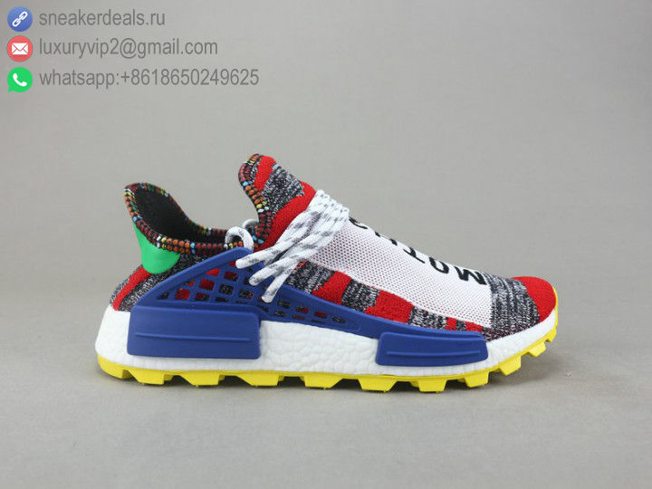 ADIDAS NMD HUMAN RACETRAIL PHARRELL WILLIAMS RED BLUE UNISEX RUNNING SHOES
